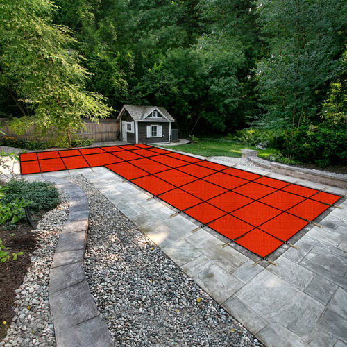 Protezione per piscina con occhielli - L SHAPE - NO STEPS - Covers & All - termica / invernale / a semina estiva