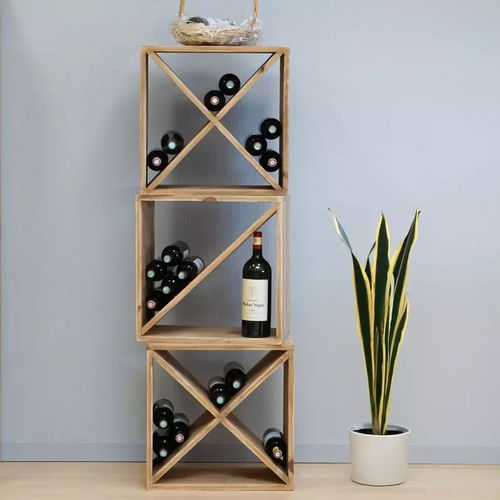 Armadietto portabottiglie in legno massiccio - AC04013N - Tradis Design - a pavimento / da appoggio / per negozio