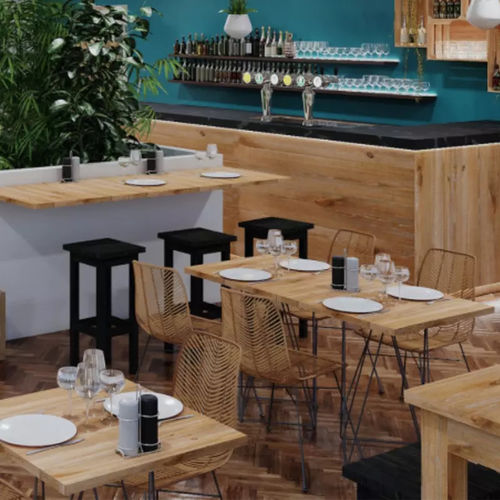 Sgabello da bar contemporaneo - AC04003N - Tradis Design - in legno massiccio / con supporto in legno massiccio / con 4 gambe