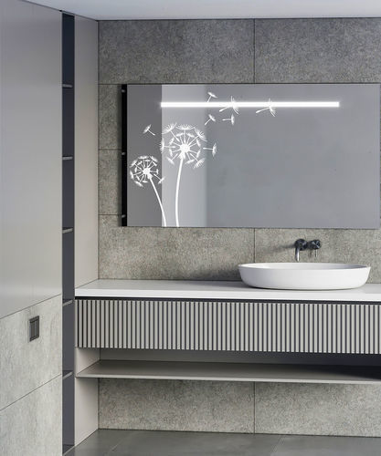 Pannello in vetro decorato - Motif Pissenlit - Infiniglass - sabbiato / per porta / per mobile