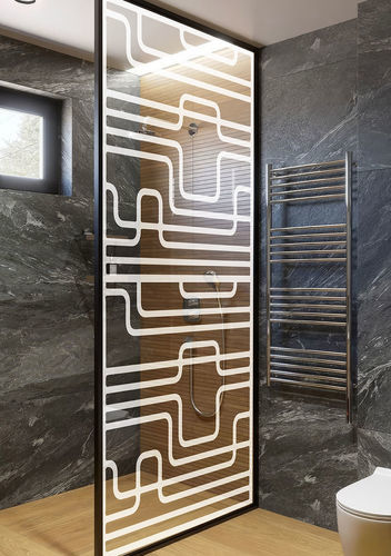 Pannello in vetro decorato - ZIG ZAG - Infiniglass - sabbiato / con motivo stampato / per finestra