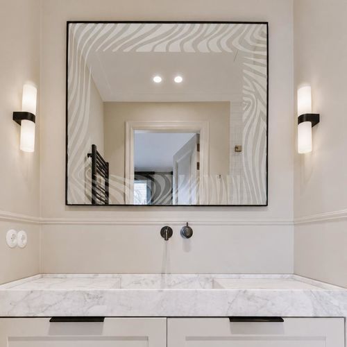 Pannello in vetro con sabbiatura - CADRE Z&Eacute;BR&Eacute; - Infiniglass - strutturale / laminato / temprato