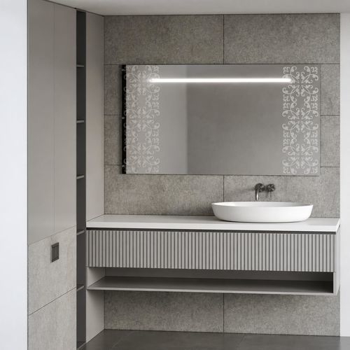 Pannello in vetro con sabbiatura - ORNEMENTAL - Infiniglass - strutturale / decorato / specchio