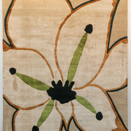 Tappeto moderno - PASSYFLEUR - L'Atelier Bérengère Guénant - con motivi floreali / in lana della Nuova Zelanda / in seta vegetale