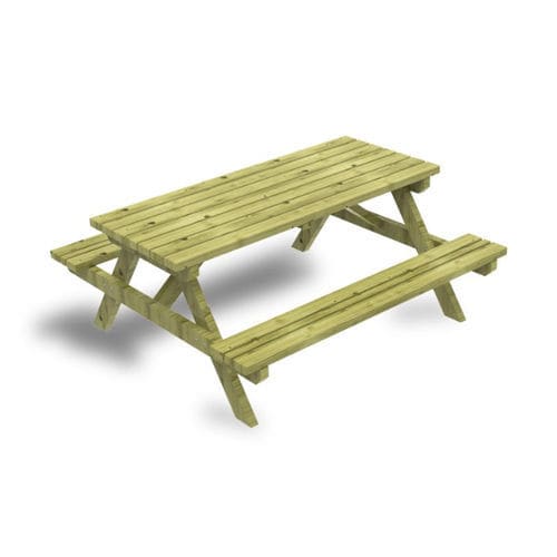 Tavolo da picnic in stile rustico - PICNIK - LL53 - in legno / con supporto in legno / rettangolare