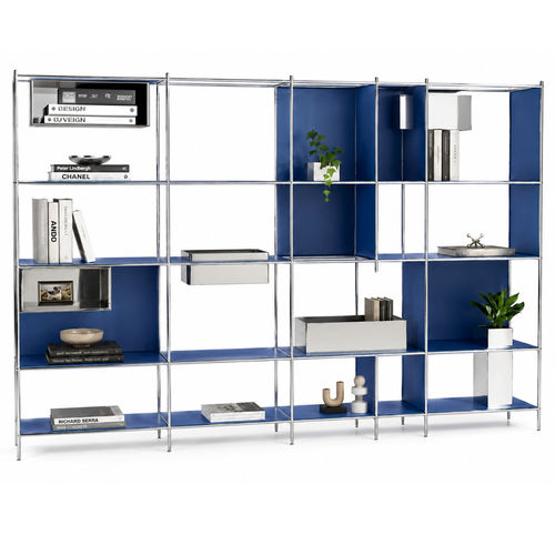 Libreria modulare - CUBE - LL53 - contemporanea / contract / in acciaio cromato