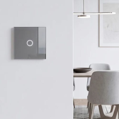 Interruttore tattile - PP-T01S-A13B - LightON - ad incasso / in metallo / con rivestimento in vetro temperato