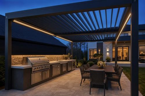 Pergola addossata - ALUX Pergola - autoportante / in alluminio / in acciaio