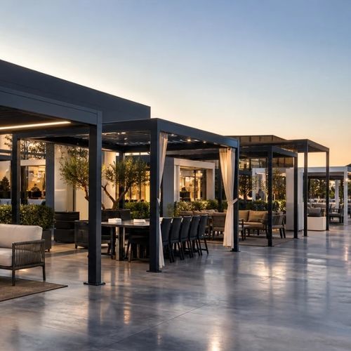 Pergola addossata - ALUX Pergola - autoportante / ancorata al suolo / in alluminio