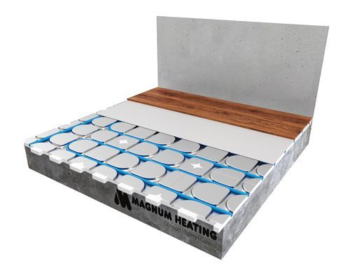 Riscaldamento a pavimento ad acqua calda - HEATBOARD W - MAGNUM Heating España - residenziale / per pavimenti laminati / con pannelli in polistirene espanso