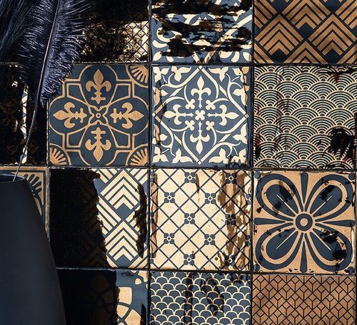 Mosaico in ceramica metallizzata - S Collections - ROCED - dorato / opaco / rustico