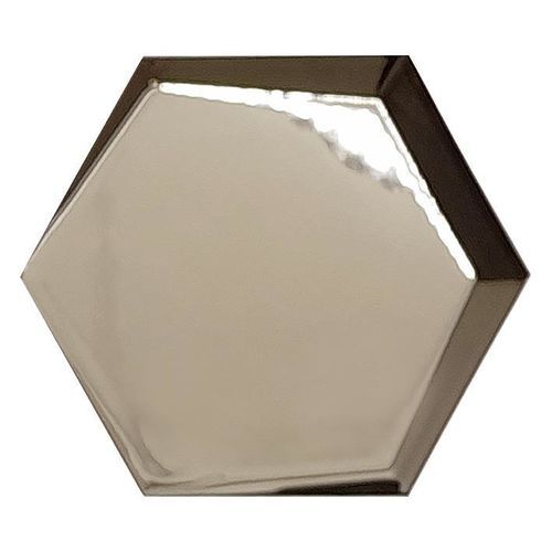 Piastrella esagonale in porcellana - Hexagon Cuña - ROCED - metallizzato / lucida / 3D