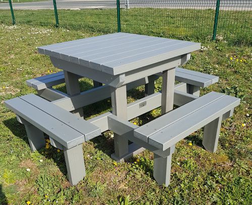 Tavolo da picnic contemporaneo - TPN-CAR-90 - Urban'Ex - in materiale riciclato / quadrato / 100% riciclato