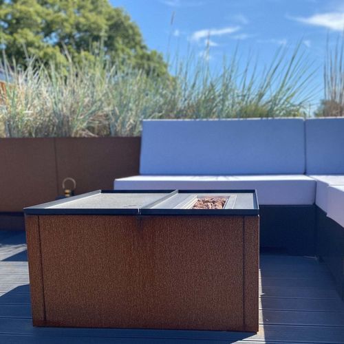 Tavolo d'appoggio design minimalista - CUBY - byJEMA - in acciaio laccato / quadrato / con rotelle