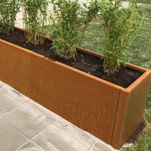 Fioriera in corten - CUBY - byJEMA - rettangolare / su misura / contemporanea