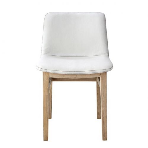 Sedia visitatore contemporanea - COCOON - BLEU NATURE - da interno / in pelle / con supporto in quercia