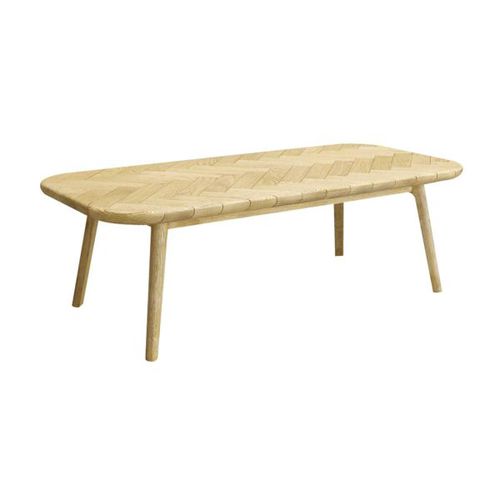 Tavolino basso contemporaneo - MAHKAH - BLEU NATURE - in rovere / con supporto in quercia / rettangolare