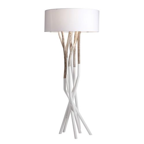 Lampada da terra - OUTLINE - BLEU NATURE - in tessuto / in legno / design originale