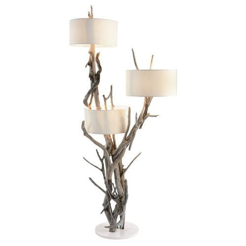 Lampada da terra - QAANAAQ  - BLEU NATURE - in acciaio / in cotone / design originale