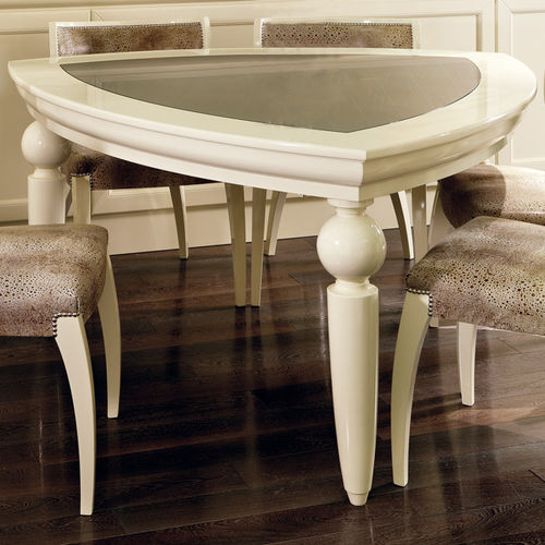 Tavolo classico - JAIPUR - BRUMMEL - in vetro / con supporto in legno laccato / triangolare