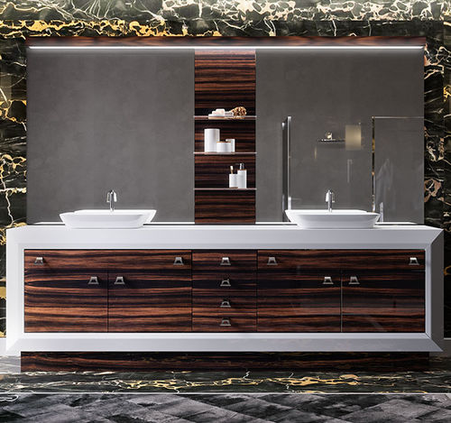 Mobile lavabo doppio - OPERA 30 "TEMA" - BRUMMEL - da appoggio / in legno / in acciaio