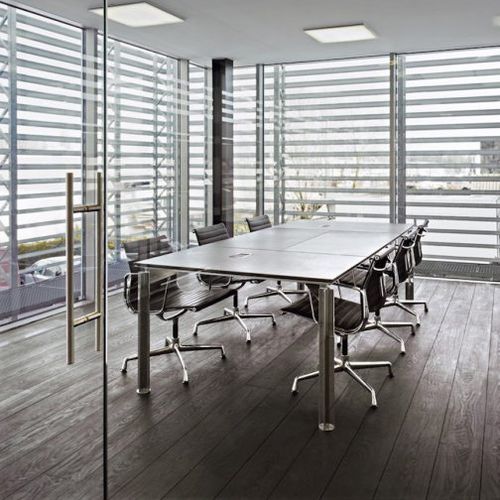 Tavolo da riunione contemporaneo - H2O - BULO - in legno / con supporto in metallo / rettangolare