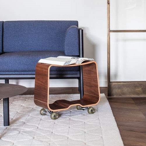 Tavolo d'appoggio contemporaneo - SKATER - BULO - in legno / con supporto in legno / rettangolare