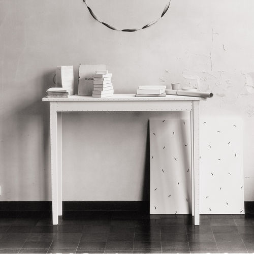 Consolle contemporanea - TABLE BLANCHE - BULO - in legno / con supporto in legno / rettangolare