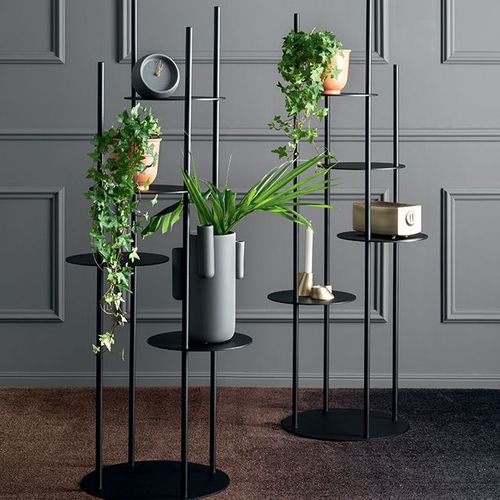 Scaffale contemporaneo - CIRCLES - calligaris - in metallo / nero / rosso