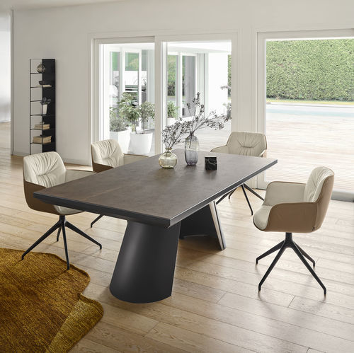Tavolo contemporaneo - apian - calligaris - in vetro / in metallo verniciato / in ceramica