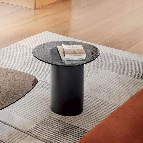 Tavolo d'appoggio contemporaneo - mushroom - calligaris - in vetro temprato / con supporto in legno / con base centrale