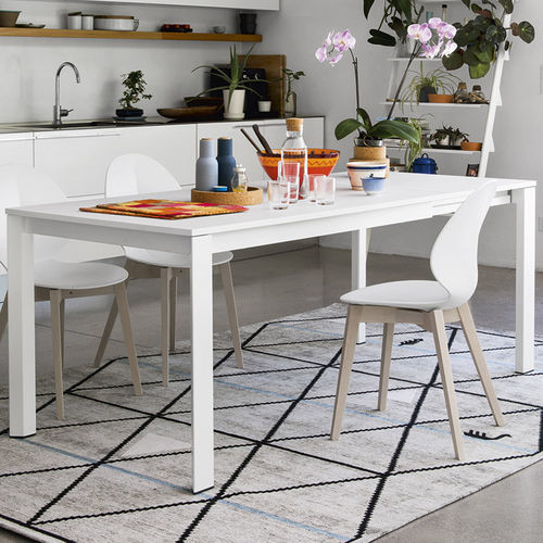 Tavolo contemporaneo - DUCA - calligaris - impiallacciato in legno / in vetro temprato / in metallo