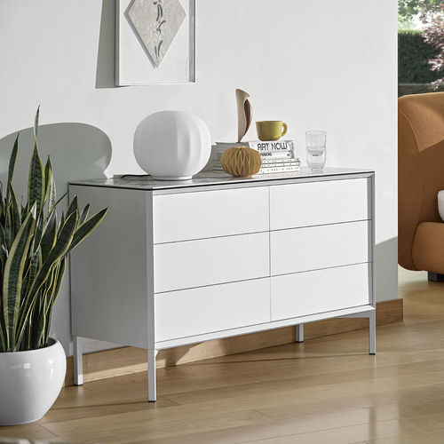 Cassettone contemporaneo - york - calligaris - in legno / in ceramica / rettangolare