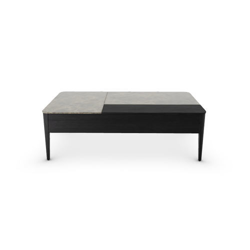 Tavolino basso contemporaneo - AROUND - calligaris - in ceramica / con supporto in legno / rettangolare