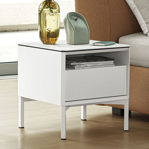 Comodino contemporaneo - york - calligaris - in legno / in ceramica / con supporto in metallo verniciato