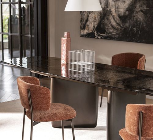 Sedia da pranzo contemporanea - FLEX - calligaris - da interno / in metallo / in pelle