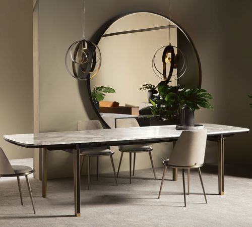 Tavolo contemporaneo - MIRAGE - CANTORI - in metallo / in legno / in marmo