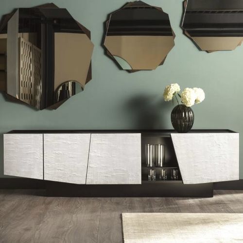 Credenza contemporanea - PRISMA - CANTORI - in legno / in vetro / con ante battenti