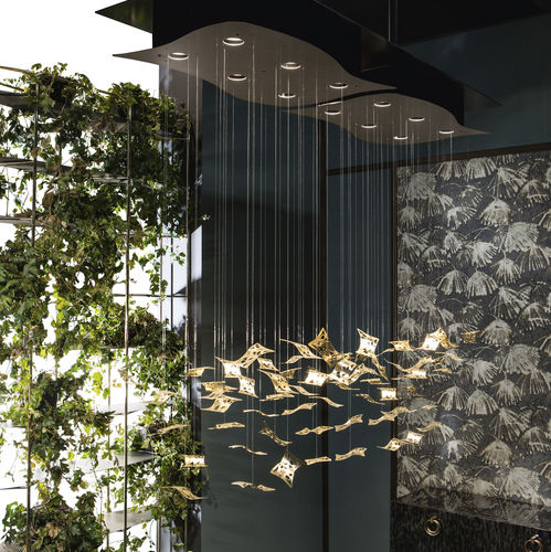 Lampadario contemporaneo - Manta Ray - CANTORI - in ottone / LED / dorato