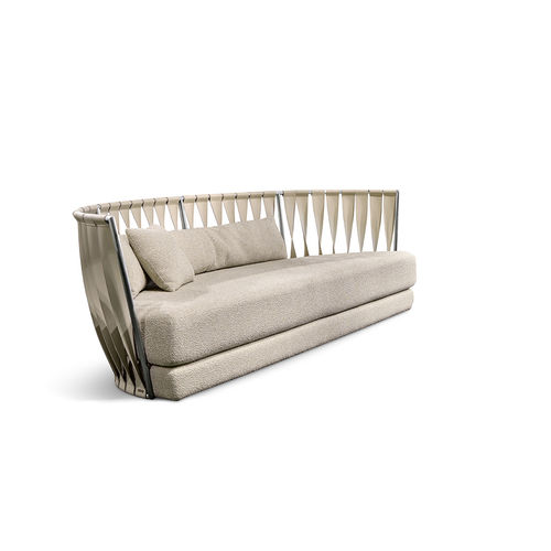 Divano contemporaneo - TWIST - CANTORI - in pelle / beige / in ferro