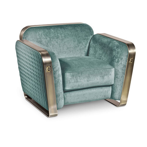 Poltrona vintage - VOYAGE - CANTORI - in Trevira CS® / in bronzo / in ferro