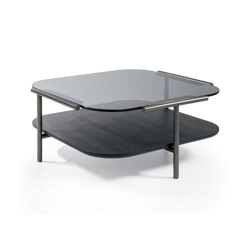 Tavolino basso contemporaneo - CLOUD - CANTORI - in metallo / in vetro / con supporto in metallo