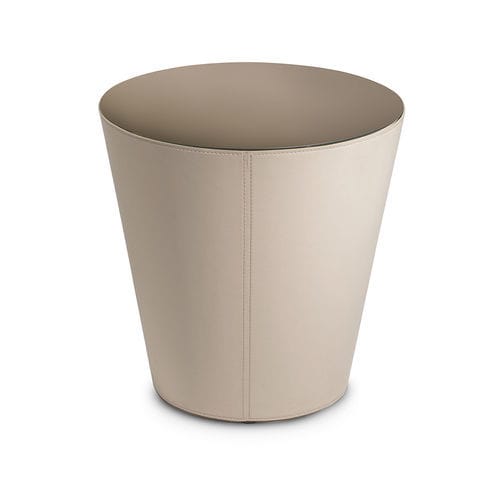 Tavolino basso contemporaneo - CONICO - CANTORI - in pelle / in vetro / con supporto in cuoio