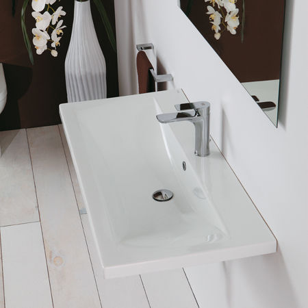 Lavabo sospeso - CLEVER 50 - Ceramica Althea - in ceramica / rettangolare / 1 foro