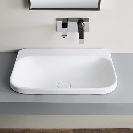 Lavabo da semincasso - DIVA SLIM - Ceramica Althea - in ceramica / rettangolare / 1 foro
