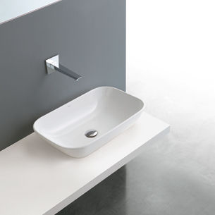 Lavabo da appoggio - COVER 58 - Ceramica Althea - in ceramica / lucido / rettangolare