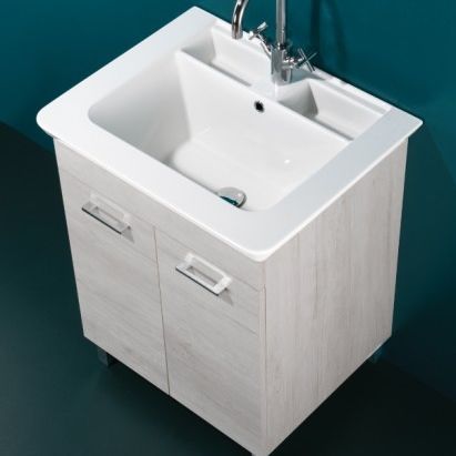 Lavabo integrato - DEEP SYSTEM® - Ceramica Althea - in ceramica / rettangolare / 1 foro