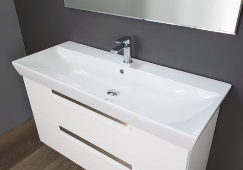 Lavabo integrato - JET - Ceramica Althea - in ceramica / rettangolare / 1 foro