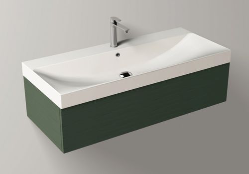 Lavabo integrato - JUST - Ceramica Althea - in ceramica / lucido / rettangolare