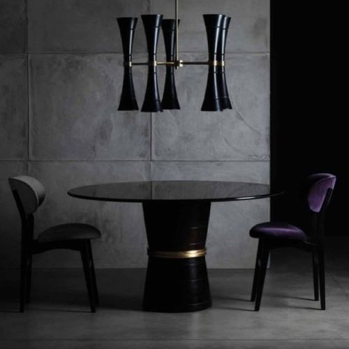 Tavolo da pranzo contemporaneo - CONE - CHELINI - in legno / con supporto in legno / rotondo